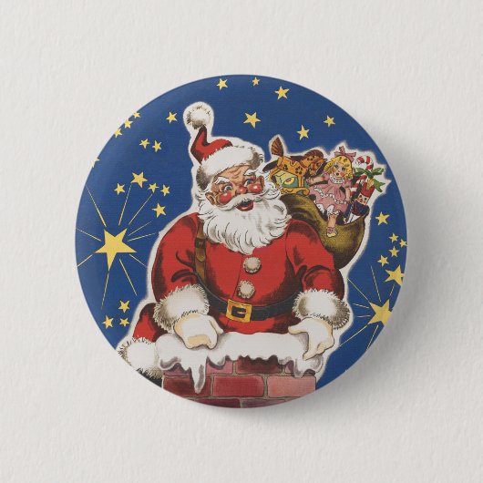  kerstman, avond voor Kerstmis Ronde Button 5,7 Cm (Voorkant)