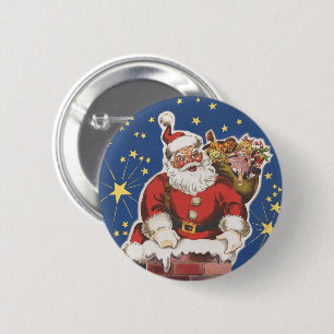  kerstman, avond voor Kerstmis Ronde Button 5,7 Cm