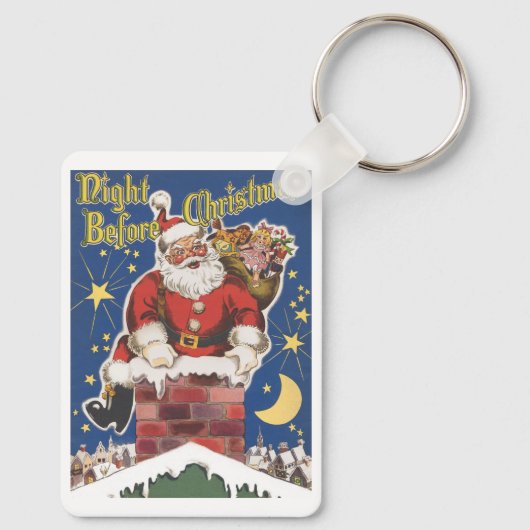 kerstman, avond voor Kerstmis Sleutelhanger (Achterkant)