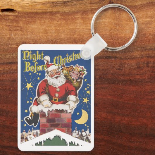  kerstman, avond voor Kerstmis Sleutelhanger (Achterkant)