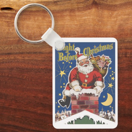  kerstman, avond voor Kerstmis Sleutelhanger (Voorkant)