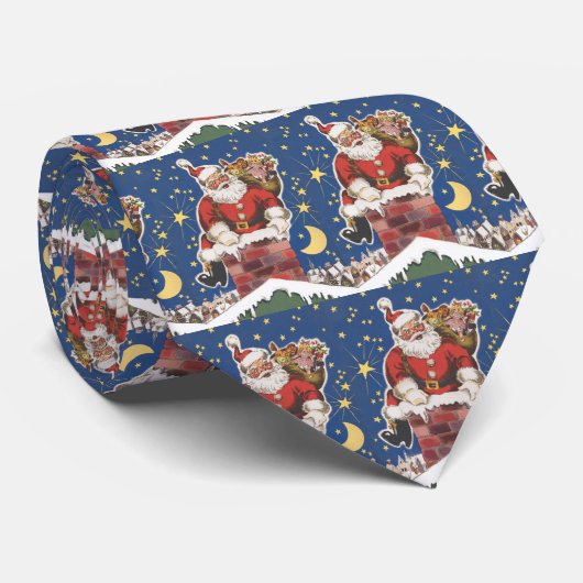  kerstman, avond voor Kerstmis Stropdas (Opgerold)