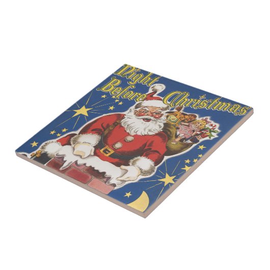 kerstman, avond voor Kerstmis Tegeltje (Zijkant)