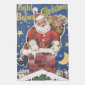 kerstman, avond voor Kerstmis Theedoek (Verticaal)