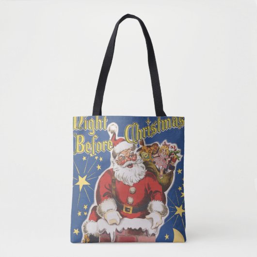  kerstman, avond voor Kerstmis Tote Bag (Voorkant)