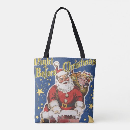  kerstman, avond voor Kerstmis Tote Bag (Achterkant)