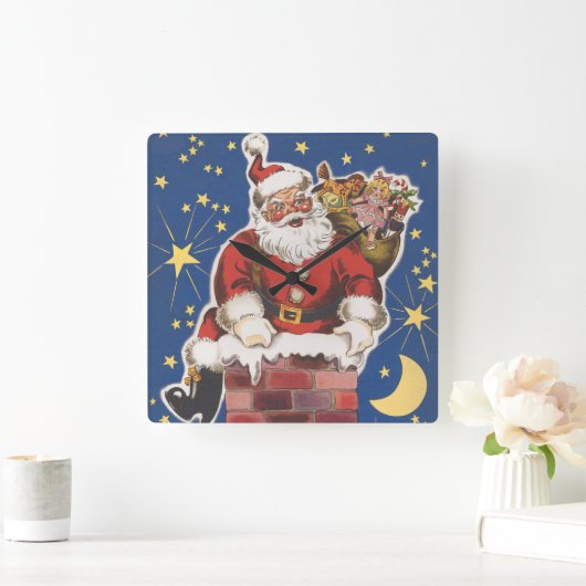  kerstman, avond voor Kerstmis Vierkante Klok (Huis)