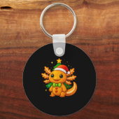 Kerstman Axolotl Kerstman Hoed Kerstboom  Sleutelhanger (Voorkant)