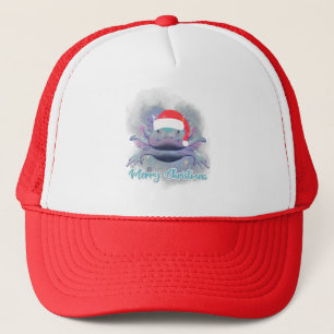 Kerstman Axolotl - Ruimte Kerstontwerp Trucker Pet
