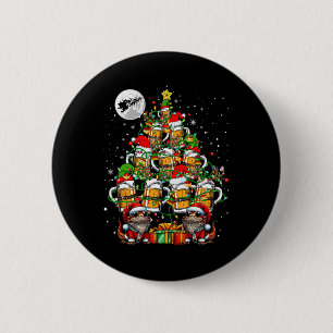 Kerstman baarde draken en bier gles kerstboom drin ronde button 5,7 cm