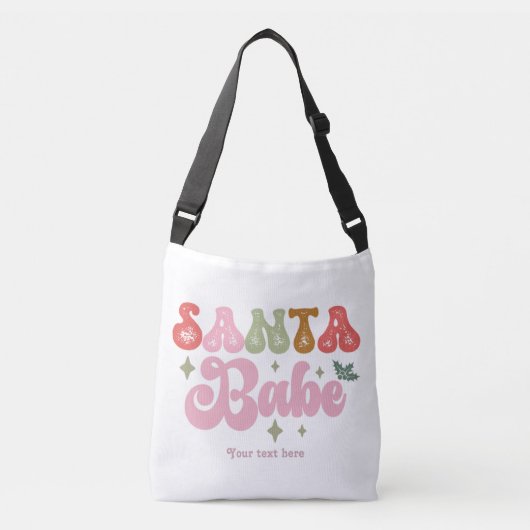 Kerstman Babe Retro Kerst Persoonlijk Crossbody Tas (Voorkant)