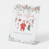 Kerstman Baby Baby shower Cadeau Boek Reclamebord Met Voetstuk (Voorkant)