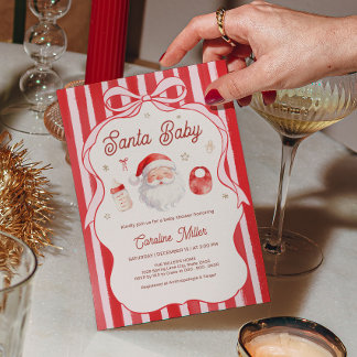 Kerstman Baby Baby Shower Kaart