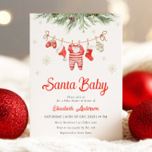 Kerstman Baby Baby Shower Uitnodiging