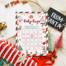 Kerstman Baby Bingo Baby Shower Spellenkaart Kaart