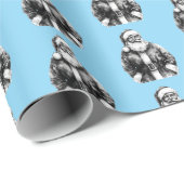  Kerstman Baby Blauw Cadeaupapier (Rol Hoek)