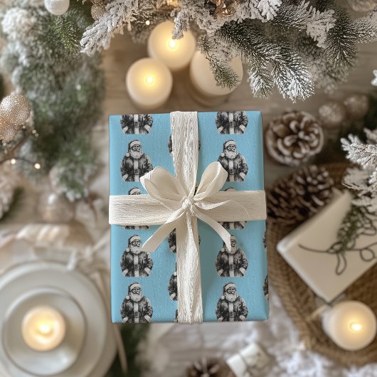  Kerstman Baby Blauw Cadeaupapier