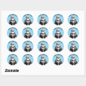 Kerstman Baby Blauw Ronde Sticker (Vel)