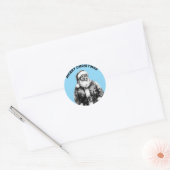 Kerstman Baby Blauw Ronde Sticker (Envelop)