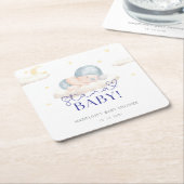 Kerstman Baby Boy Shower Kartonnen Onderzetters (Schuin)