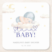 Kerstman Baby Boy Shower Kartonnen Onderzetters (Voorkant)