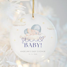 Kerstman Baby Boy Shower Keramisch Ornament