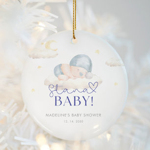 Kerstman Baby Boy Shower Keramisch Ornament