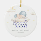 Kerstman Baby Boy Shower Keramisch Ornament (Voorkant)
