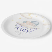 Kerstman Baby Boy Shower Papieren Bordje (Gekanteld)