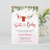 Kerstman Baby Boy Winter Baby shower Kaart (Staand voorkant)