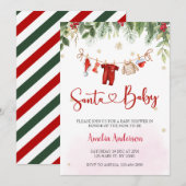 Kerstman Baby Boy Winter Baby shower Kaart (Voorkant / Achterkant)