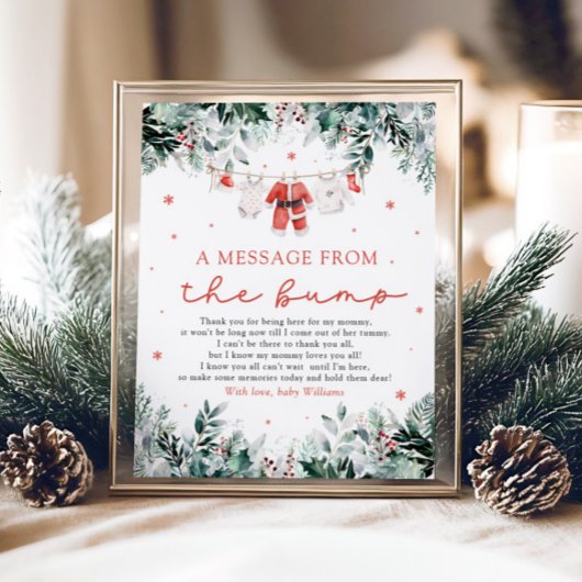 Kerstman Baby Een bericht van het Bump Sign Poster
