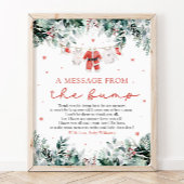 Kerstman Baby Een bericht van het Bump Sign Poster