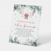 Kerstman Baby Een bericht van het Bump Sign Reclamebord Met Voetstuk (Voorkant)