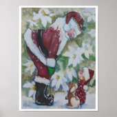 Kerstman, Baby en Puppy Poster (Voorkant)