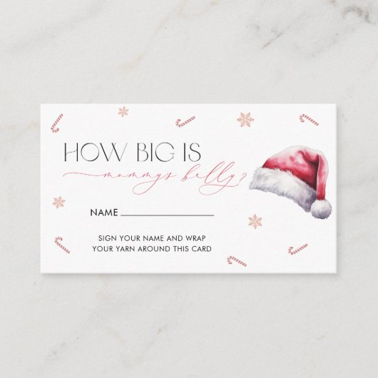 Kerstman Baby Hoe groot is mama's buik Informatiekaartje (Voorkant)