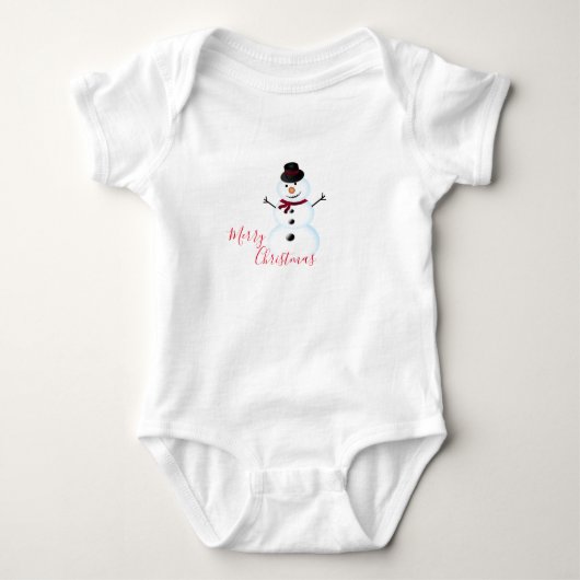 Kerstman Baby Jersey Bodysuit/Snowman Romper (Voorkant)