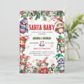 Kerstman Baby Kerst Baby Borrel Kaart (Staand voorkant)