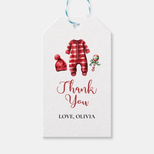 Kerstman Baby Kerst Baby Shower Cadeaulabel (Voorkant)
