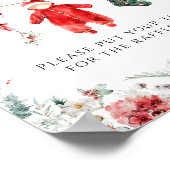 Kerstman Baby Kerst Baby Shower Luier Poster (Hoek)