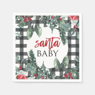 Kerstman Baby Kerst Baby Shower Servet