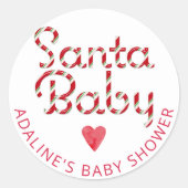 Kerstman Baby Kerst Baby Shower Sticker (Voorkant)