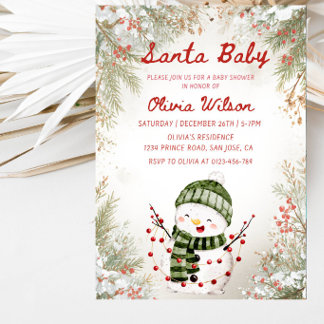 Kerstman Baby Kerst Baby Shower Uitnodiging