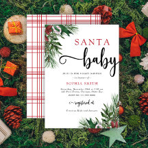Kerstman baby kerst baby shower uitnodiging