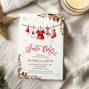Kerstman Baby Kerst Boreling Baby Shower Kaart
