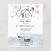 Kerstman Baby Kerst Budget Baby Shower Uitnodiging (Voorkant)