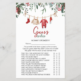 Kerstman Baby kerst 'Guess Who' Baby shower Spel Flyer