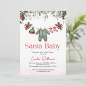 Kerstman baby Kerstman Jongen baby shower Uitnodig Kaart (Staand voorkant)