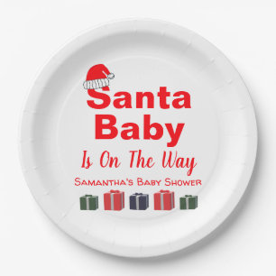 Kerstman Baby Kerstmis Baby Shower Papieren Bord