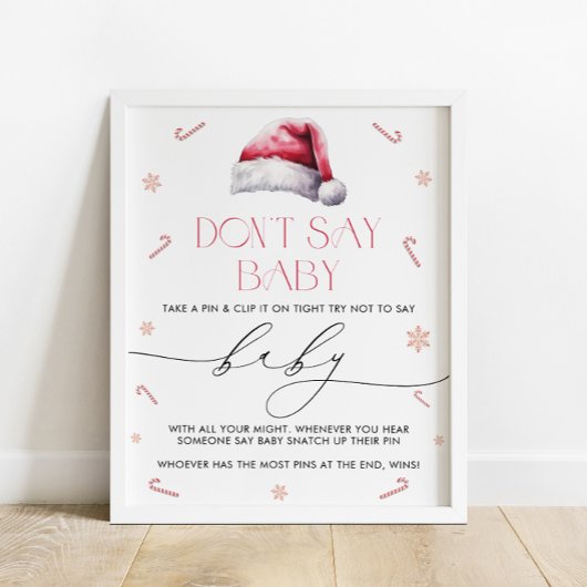 Kerstman Baby Kerstmis niet zeggen Baby spel Poste Poster